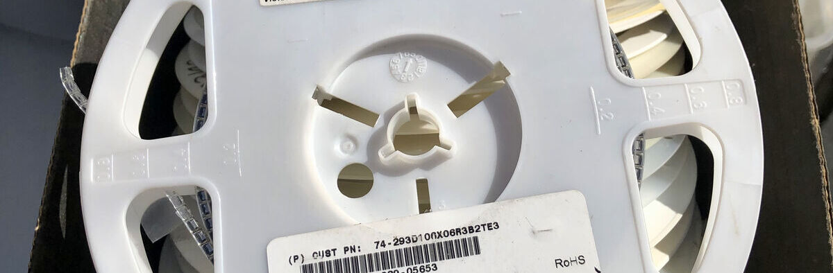 Reels of surface mount components ready for placement